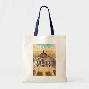 Mexiko Illustration Reise Kunst Vintage Tragetasche