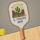 Mexiko inspirierte Schrift, Wüstenkaktus Spaß Pickleball Schläger