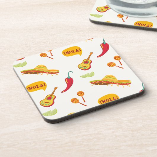 Mexiko inspiriertes Muster Getränkeuntersetzer (Linke Seite)