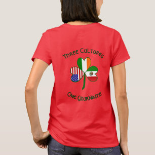 Mexiko Irland USA Flagge Shamrock Personalisieren  T-Shirt