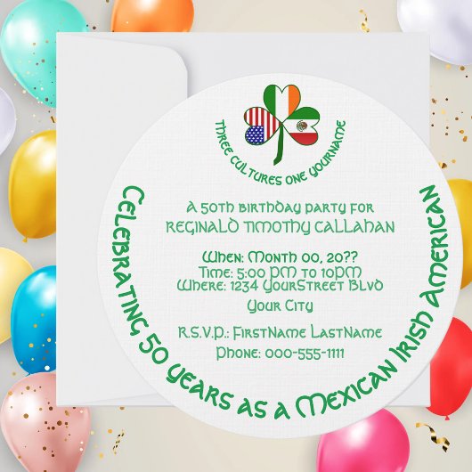 Mexiko Irland USA Kleeblatt Flag Einladung