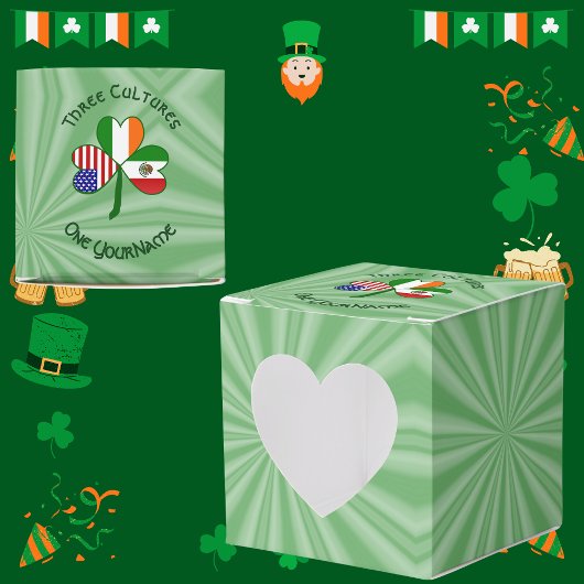 Mexiko Irland USA Kleeblatt Flag Geschenkschachtel