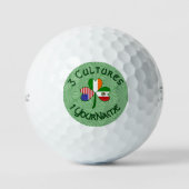 Mexiko Irland USA Kleeblatt Flag Golfball (Vorderseite)