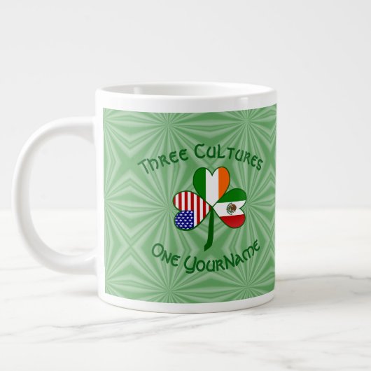 Mexiko Irland USA Kleeblatt Flag Jumbo-Tasse (Links)
