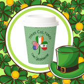 Mexiko Irland USA Kleeblatt Flag Pappbecher