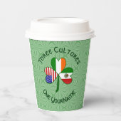 Mexiko Irland USA Kleeblatt Flag Pappbecher (Vorderseite)