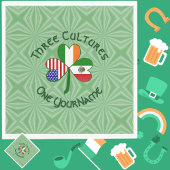 Mexiko Irland USA Kleeblatt Flag Serviette