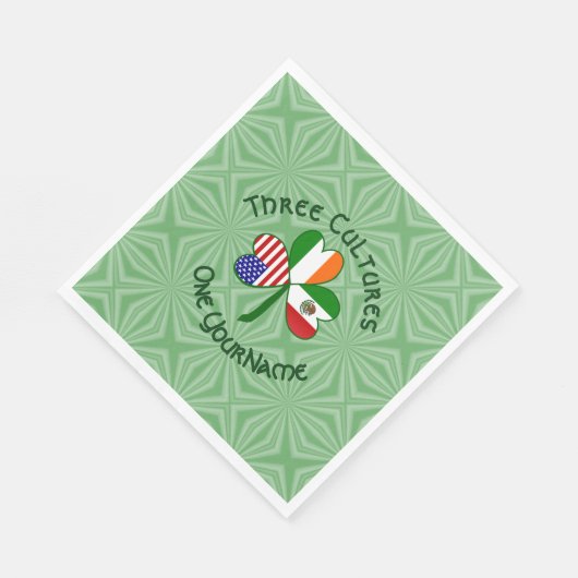 Mexiko Irland USA Kleeblatt Flag Serviette (Ecke)
