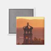 Mexiko, Jalisco, Puerto Vallarta. Kirchturm Magnet (Vorderseite/Rückseite)