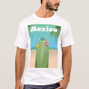 Mexiko Kaktus Reiseplakat T-Shirt