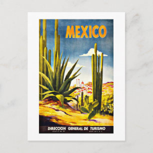 Mexiko Kaktus Vintage Reise Postkarte