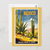 Mexiko-Kaktus-Vintage Reise Postkarte (Vorne/Hinten)