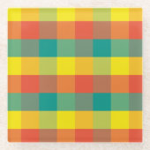 Mexiko Kariert Glasuntersetzer (Vorderseite)