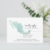 Mexiko-Karte | Cabo | Bitte beantworten | Optionen RSVP Karte (Stehend Vorderseite)