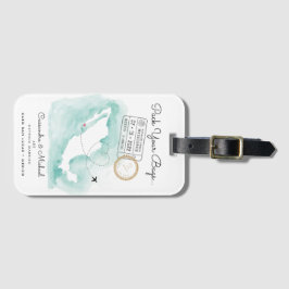 Mexiko-Karte | Cabo | Einladung zur Hochzeit in Ur Gepäckanhänger