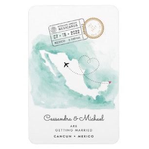 Mexiko-Karte Cancun HOCHZEIT IN URLAUBSORT Magnet
