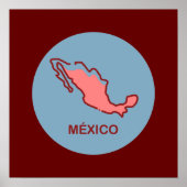Mexiko-Karte Poster (Vorne)