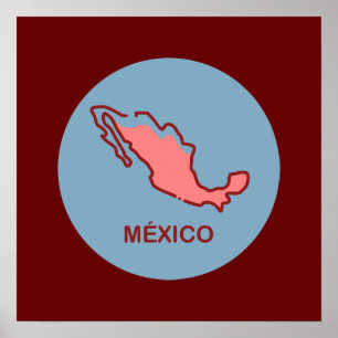 Mexiko-Karte Poster
