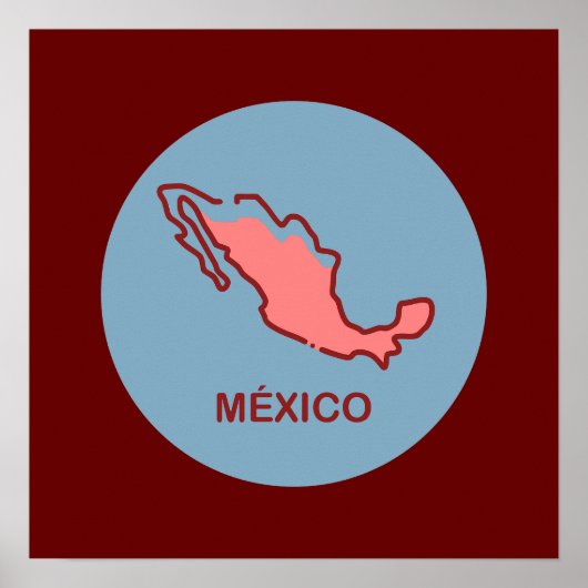 Mexiko-Karte Poster (Vorne)