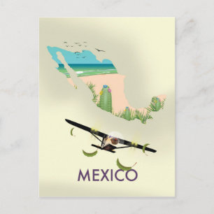 Mexiko-Karte Reiseplakat Postkarte