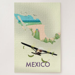 Mexiko-Karte Reiseplakat Puzzle