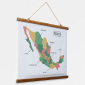 Mexiko-Karte Wandteppich Mit Holzrahmen (Gewinkelt)
