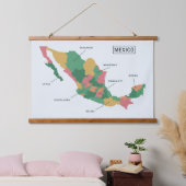 Mexiko-Karte Wandteppich Mit Holzrahmen (Schlafzimmer)