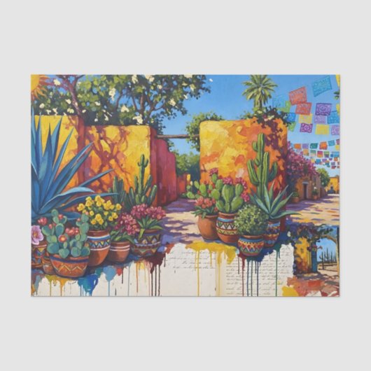 Mexiko-Kunsthandwerk Collage Tissue Seidenpapier (Vorderseite)
