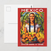 Mexiko, lächelnde Frau mit tropischen Früchten, Vi Postkarte (Vorne/Hinten)