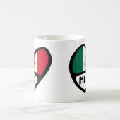 Mexiko Ländercode Flaggenherz, MEX Kaffeetasse (Mittel)