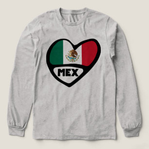 Mexiko Ländercode Flaggenherz, MEX Tri-Blend Shirt