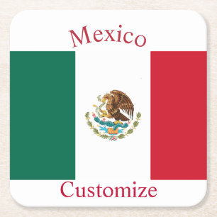 Mexiko Landesflagge Thunder_Cove Rechteckiger Pappuntersetzer
