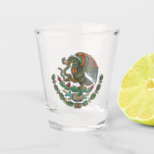 Mexiko Landeswappen Symbol Emblem Flagge Schnapsglas