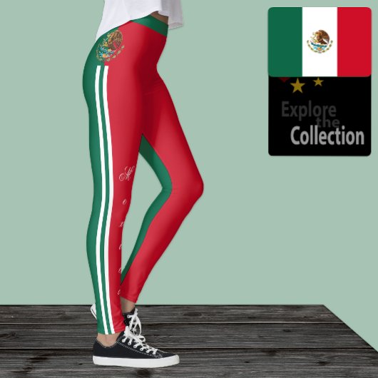 Mexiko Leggings, mexikanische Flagge /sport Leggings