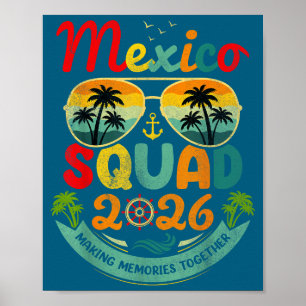 Mexiko-Mannschaft 2026 Tropical Beach Illustration Poster