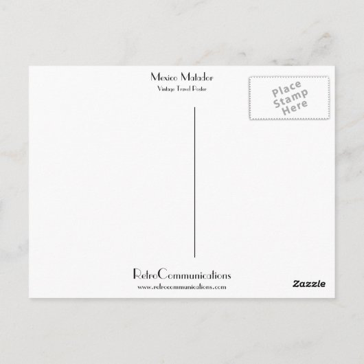 Mexiko Matador Postkarte (Rückseite)