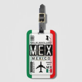 Mexiko MEX Gepäckmarke Gepäckanhänger (Vorderseite Vertikal)