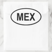 Mexiko "MEX" Ovaler Aufkleber (Tasche)