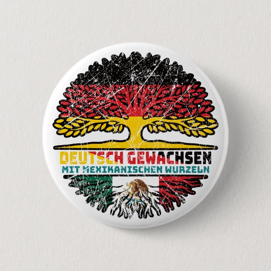 Mexiko Mexikanisch Deutsch Deutschland Baum Wurzel Button (Vorderseite)