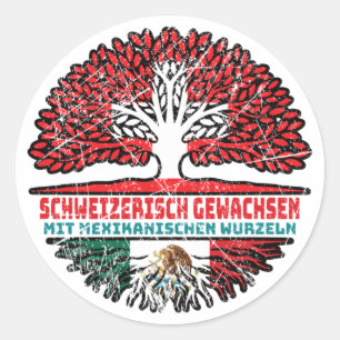 Mexiko Mexikanisch Schweizer Schweiz Baum Wurzel Runder Aufkleber