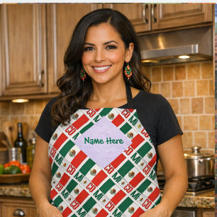 Mexiko Mexikanische Flagge Gefliest Grün Personali Schürze