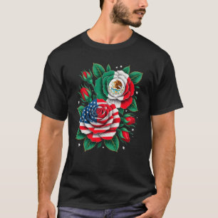 Mexiko Mexikanische Flagge USA Amerikanische Flagg T-Shirt