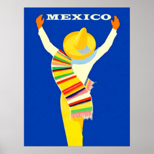 Mexiko, mexikanischer Mann im Sombrero und im Poster