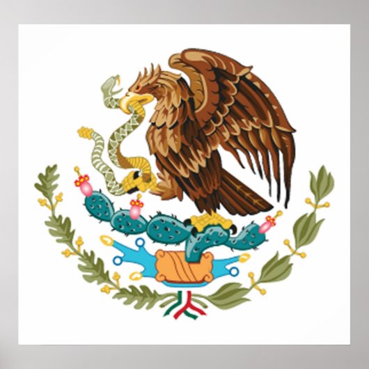 MEXIKO-MEXIKANISCHES EDELSYMBOL - mexikanische Fla Poster (Vorne)