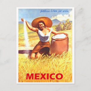 Mexiko, mexikanisches Mädchen auf dem Bauernhof, V Postkarte