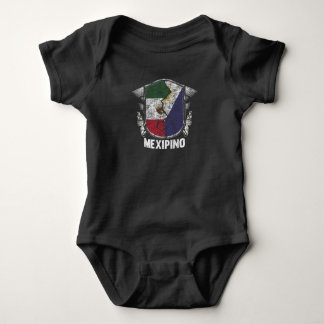 Mexiko Mexiko Philippinen Flaggen halb mexikanisch Baby Strampler