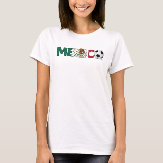 Mexiko mit Fußball-Damen-Spaghetti-Spitze T-Shirt (Vorderseite)