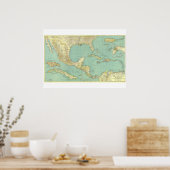 " Mexiko/Mittelamerika: 1934 Detaillierte Karte .. Poster (Küche)