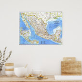 " Mexiko/Mittelamerika: 1980 Detaillierte MAP ... Poster (Küche)