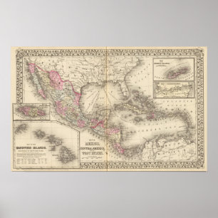 Mexiko, Mittelamerika, Antillen Poster
